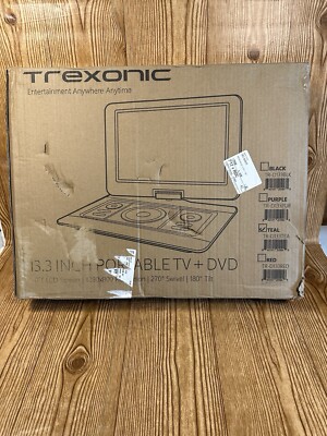 Trexonic Portable TV+DVD Player Color TFT LED Screen And USB/HD/AV-Teal Color