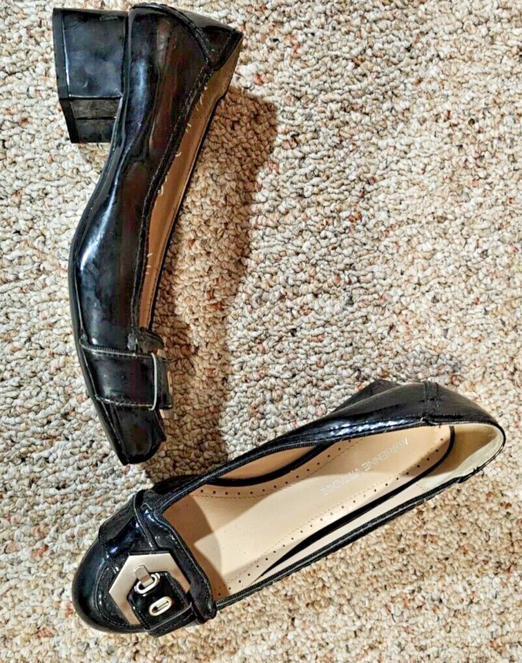 Adrienne Vittadini. Zapatos Oxford Mujer Color Negro Sin Cordones Talla 6.0 Foto 2 de 2