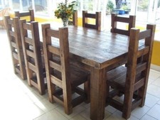 Trent Solid Old Reclaimed Pine Dining Set ( Waxed Any Colour)