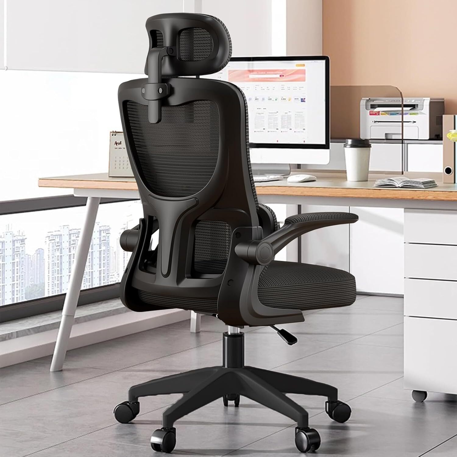 Mesh Office Chair High Back Ergonomic Desk Chair with Lumbar Support Swivel Mesh