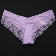 NEW Victoria's Secret Lace Rose Satin Smooth High Leg Cheeky Panty L LARGE