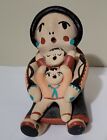 Storyteller Figurine P. Tosa Two Children Jemez Pueblo New Mexico 3.25" x 4"