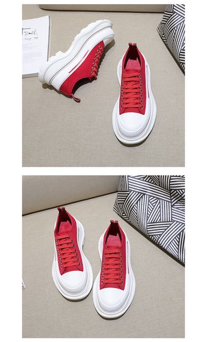 Unisex Canvas Casual Board Shoes with Thick Soles and Elevated Inner Height UK - Picture 18 of 30