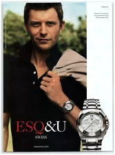 2006 ESQ&U Swiss Timepiece Print Ad, Bracer Chronograph Watch Solid Stainless