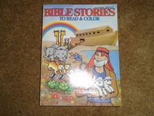 Vintage 1988 Bible Stories To Read and Color - 382 Page Coloring Story Book