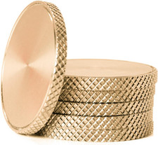 10PCS 32Mm CNC Milled Knurled Edge Brass Coin Blanks 3Mm Thick Round