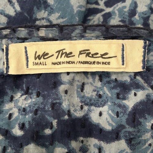 We The Free Cool Meadow Floral Button Down Top Blue Flowy Boho Blouse Small - Picture 3 of 10
