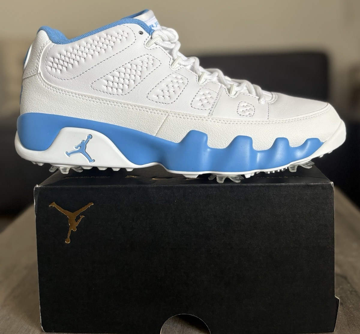 Size 9.5 - Nike Air Jordan 9 Retro Low Golf White University  display picture 3