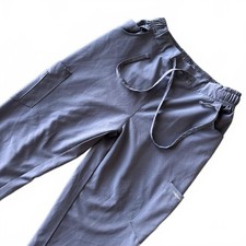 Dagacci Medical Uniform Womens Gray Stretch Cargo Scrub Pants Drawstring 2XS