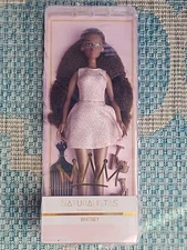 Naturalistas Whitney Fashion Doll With Curly Hair & Pink Dress
