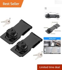 2-Pack 4 Inch Keyed Hasp Locks Durable Black Stainless Steel Security Solution