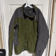 Vintage The North Face HyVent Waterproof Shell Jacket XXL Olive Gray No Hood