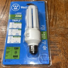 Westinghouse 23w. Triple Compact Fluorescent Bulb, Warm Color, 1380Lumens