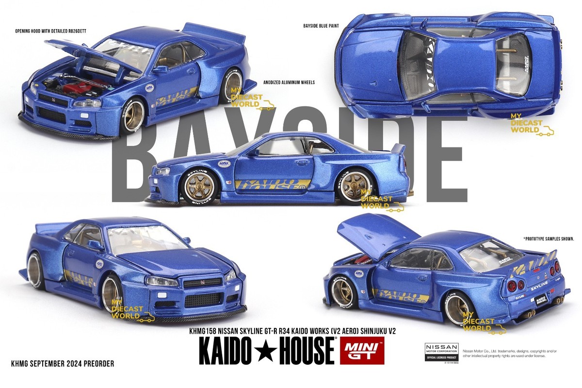 1/64 Kaido House x Mini GT Nissan Skyline GT-R (R34) Kaido