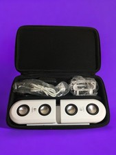 Logitech mm22 Portable Speaker System S-0159A   White   Great Condition w/ Case