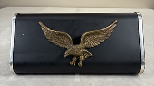 Vintage Metal Fireplace Coal Kindling Holder Basket Brass Eagle Bnfts Charity