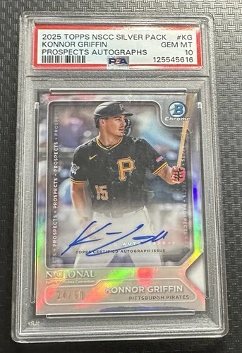 2025 Bowman Chrome Konnor Griffin NSCC Silver Pack Prospects Auto /50 PSA 10
