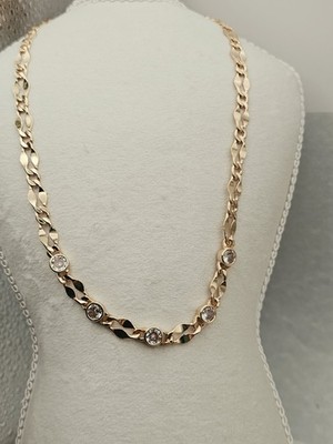 Alexa Rae Necklace Crystal Gold Link Magnetic Latch Golden Crystal 18''