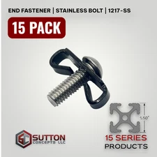 End Fastener clip | Stainless Screw | 15 pcs | Aluminum Tslot | 15 Series | 3380