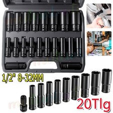 1/2 Zoll Impact N&uuml;sse Set Lang 8-32mm 20-teilig CR-V Kraftsteckschl&uuml;ssel Box DHL