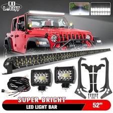 Upper Roof 52 Led Light Bar Combo 4 Led Pods Kit For Jeep Wrangler Jl 18-19 Upper Roof 52 Led Light Bar Combo 4 Led Pods Kit For Jeep Wrangler Jl 18-19