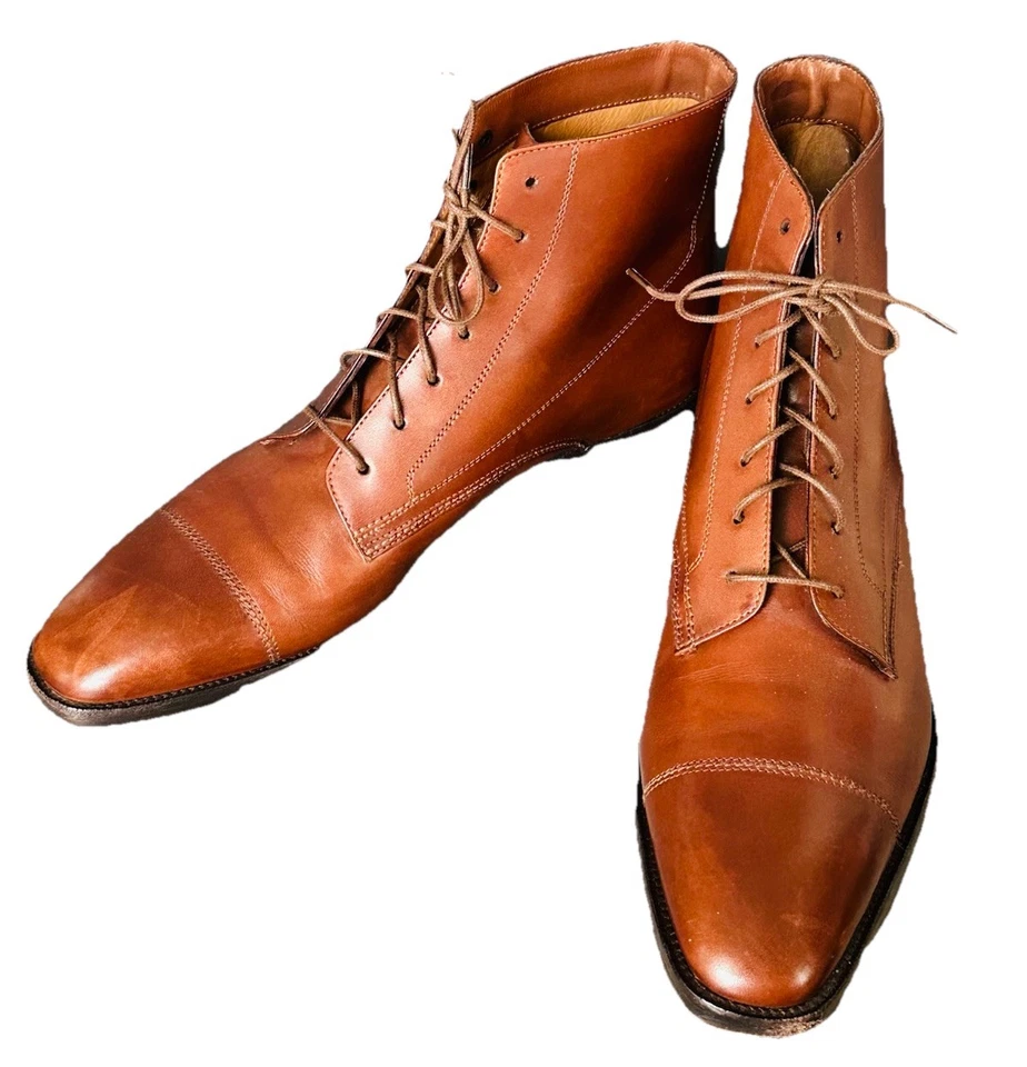 BOTINES DE COMBATE RALPH LAUREN ETIQUETA PÚRPURA TALLA 36/US 6 MARRÓN CUERO PUNTERA Foto 4 de 4