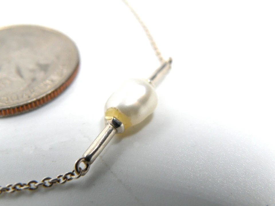 Collar Joyería Colgante Mujer Kendra Scott Firmado Perla 25" Tono Plata Foto 4 de 4