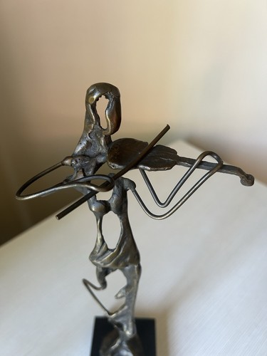 Abstract Bronze Brutalist Musicians Sculptures Decor MCM - Picture 7 of 10