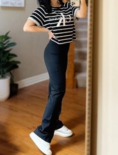 Jockey Ladies' Yoga Pant Super Comfy High Rise Neo Black Flare Stretch Sz S,M,L