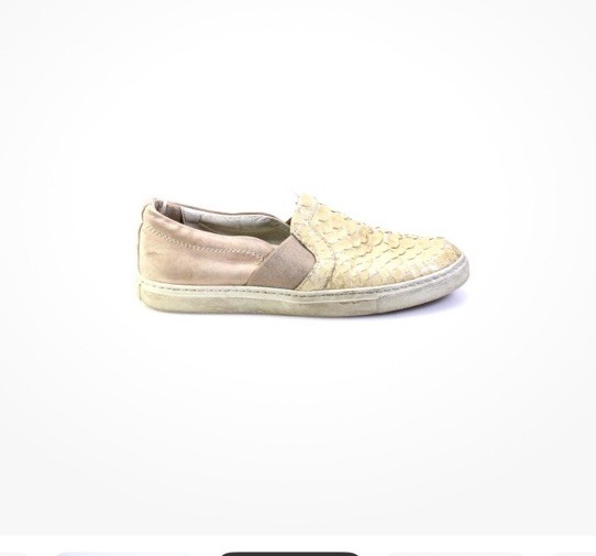 Lanvin Python Snakeskin Leather Slip On Sneakers … - image 5