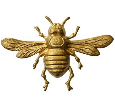 Vintage Bee Pin Bronze Tone Metal Bee Insect Large Pin Jewelry