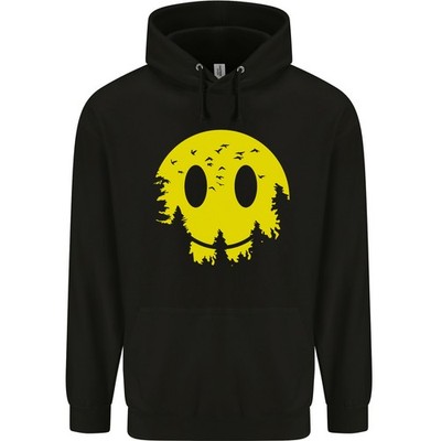 Happy Moon Lächelndes Acid Gesicht 90s Kinder Kids Hoodie