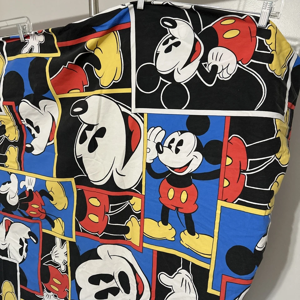 Disney Mickey Mouse Color Block Cuadrados Ajustable Sábana COMPLETA Años 90 Como Está Con Defectos Foto 4 de 4
