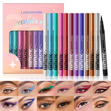 12 Colors Matte Liquid Eyeliner Set, Neon Colorful Pigmented with Long-Lasting,