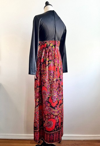 Vintage 60s Mod Maxi Dress | Psychedelic Floral & Paisley Skirt | XS-S - Picture 4 of 7