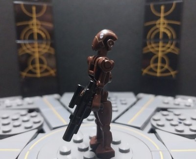 Lego Minifigur Star Wars Commando Droid - Dark Brown sw03599 mit Blaster