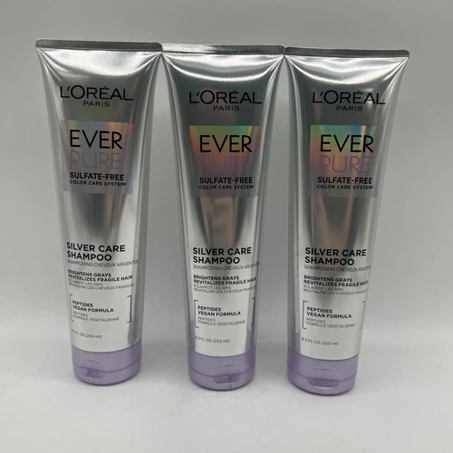 L'Oreal EverPure Brightening Shampoo with Peptides, 8.5oz 3 Pack