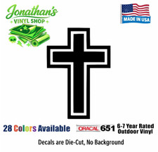 Cross Vinyl Die Cut Decal Sticker - Jesus Christ Christian Religious God Church