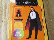 Reversable Cape,Unisex,48 inch w/ collar,NWT,Black and red,vampire,Halloween