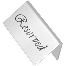 Double Sided Reserved Sign Stainless Steel for Dining Events Restaurant Use