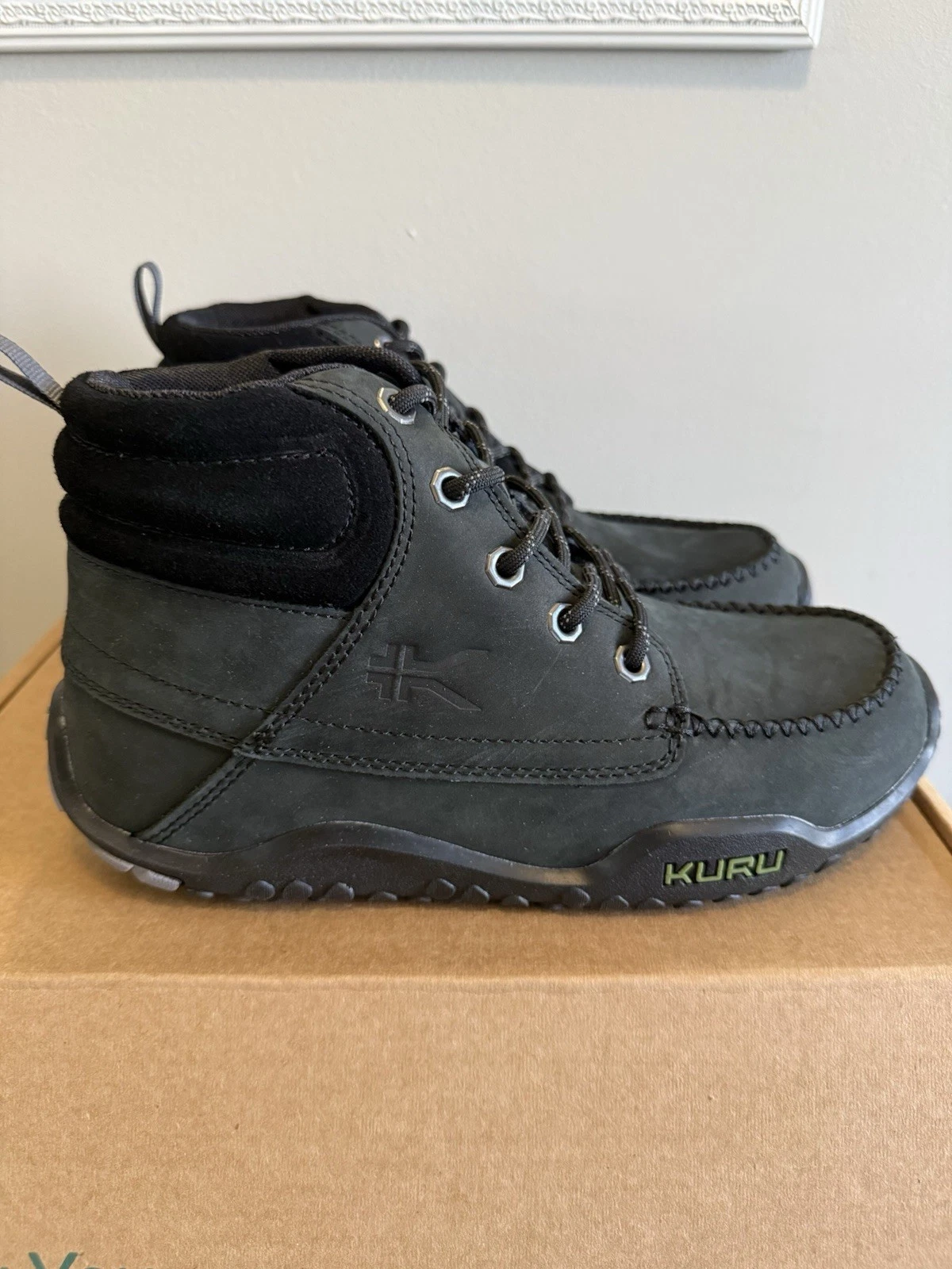 Kuru Mens Quest Orthopedic Smokestack Black Hiking Boots Shoes NEW 8.5