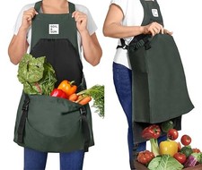 Soil  Sun Gardening Apron with Pockets and Harvesting Pouch - Durable Canvas
