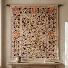 Vintage Suzani Wall Hanging Embroidered Floral Tapestry Boho Home Decor