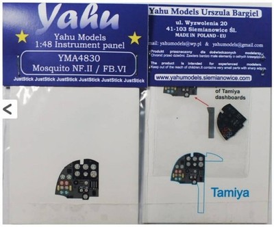 Mosquito NF.II & FB.VI Coloured PE instrument panels - Tamiya - / 1:48
