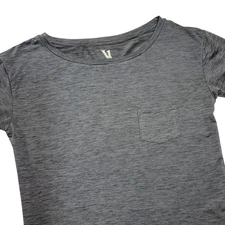 Vuori V-Logo Heathered Grey Pocket T-Shirt Short Sleeve Women's Small Oversize