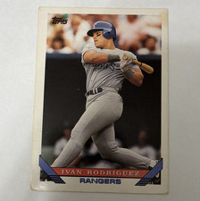Topps 1993 Ivan Rodriguez Base Set #360 Texas Rangers MLB Baseball Card