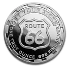 1 oz Silver Round .999 Fine Route 66 Sign Get Your Kicks on Route66 Collectible