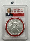 2017 Silver Eagle PCGS MS70 FDOI Trump History In Your Hands 1 of 2000