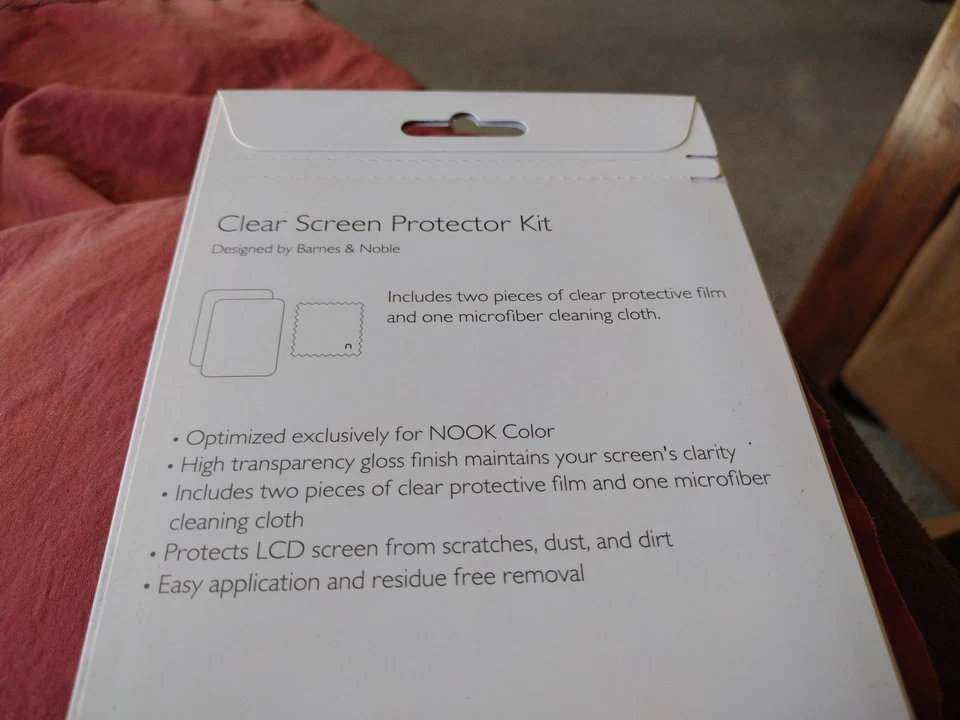 Nook Color Clear Screen Protector Kit SEALED Includes 2 Protective Film & Cloth - Image 2 of 3