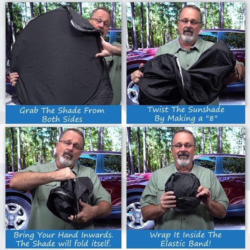 Foldable Jumbo Extra Large Sun Shade Truck Van Car Windshield Visor Block Cover - Picture 8 of 9